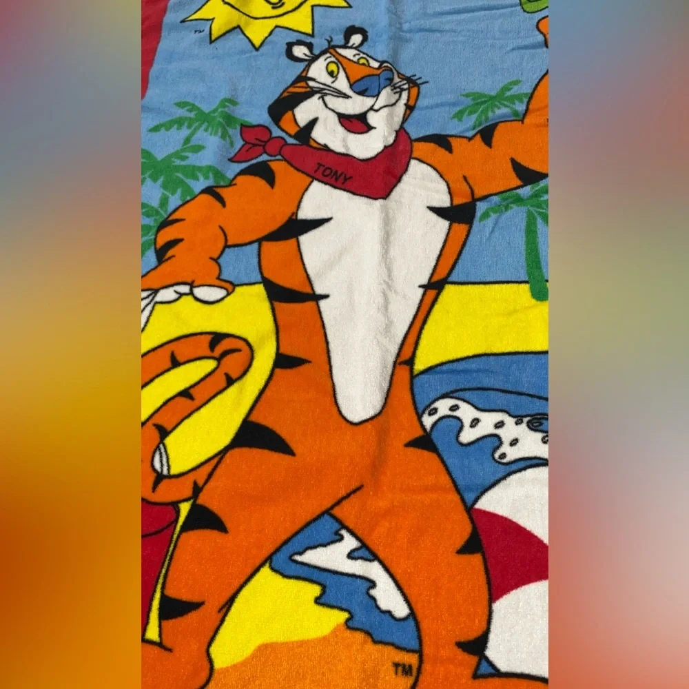 RARE 1994 Kellogg’s Tony The Tiger Beach Towel Hilasal Cotton Cereal Promo  AA14